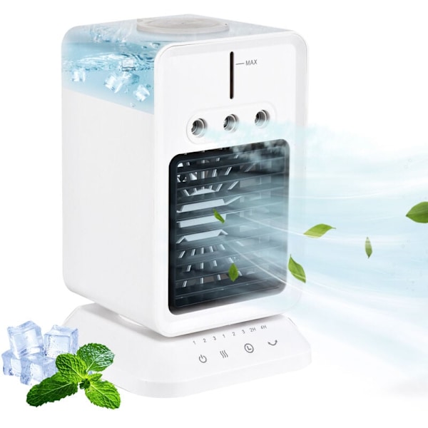 Portabel mini-kylare för skrivbord - rumskylare. Luftfuktare för fester med 3 justerbara vindriktningar, USB-driven evaporativ kylare för sovrum och camping