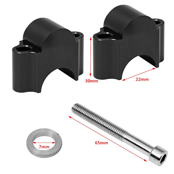 Motorcykel styrforhøjere, (galvanisering) 7/8'' (22mm) Universal aluminiumslegering motorcykel styrforhøjere motorcykel styrforhøjere klemme
