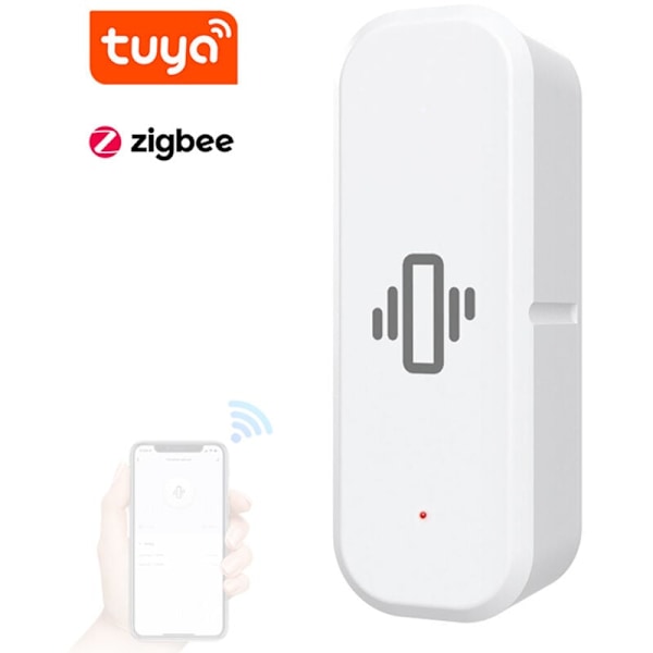ZigBee Intelligent Vibrations- og Faldsensor Bevægelse i realtid Vibrationsalarmsensor Tuya App Fjernbetjening, lavt batteri, offline genkaldelsesfunktion