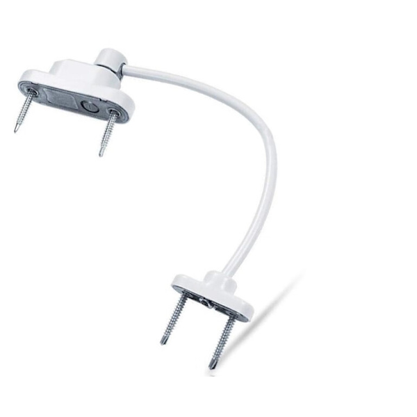 Vit låsbar fönsterbegränsare med nyckel, 20 cm kabel begränsar fönsteröppningen till 100 mm för att förhindra skada eller inbrott, hållbart lås för säkerhet. (1