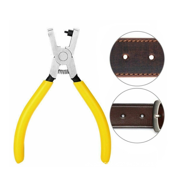 Hole Punch Watchrem Belte Hole Urmaker Plier Tool Punch Tanger med gult vinylhåndtak