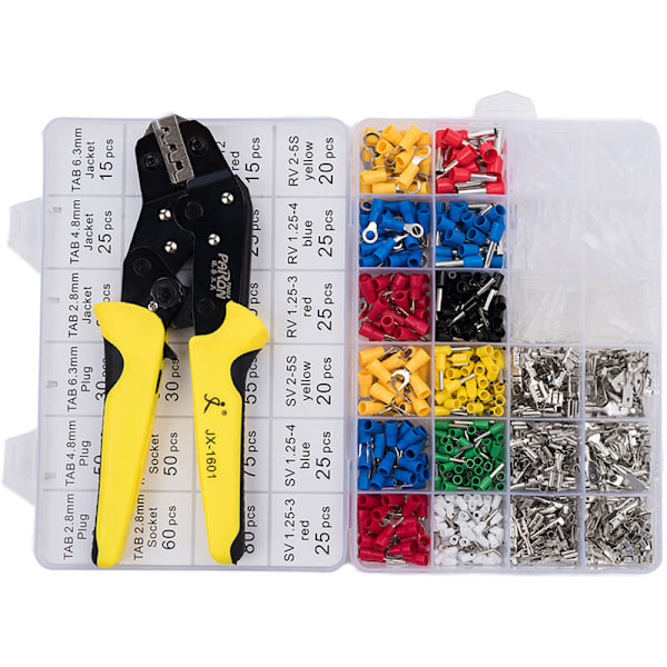850 st JX-601 JX-D4T crimptång Set med kombinationstänger 850 stycken terminal 0,5-6,0 mm² kombination + speciell crimptång kombination av mult