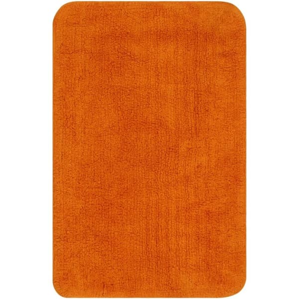 Badrumsmatteset 2 delar tyg orange
