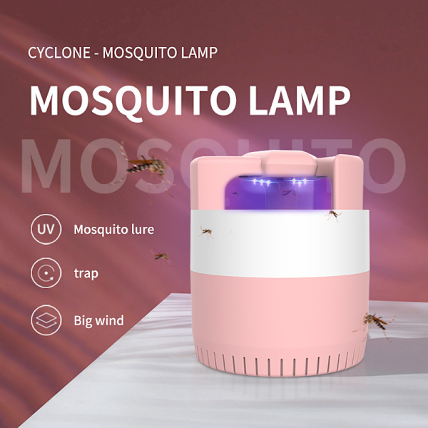 LED myggdödande lampa (rosa), bärbar flugdödande lampa, elektrisk insektsdödare, tyst ultraviolett myggdödande lampa, USB fruktflugdödare,