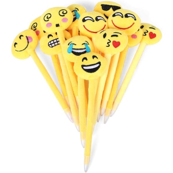 24 deler Emoji kulepenn, tilfeldig mønster 21 cm Novelty Plush E