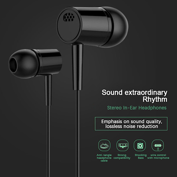 Hörlurar 3.5mm Öronproppar Hög Kvalitet In-ear För Telefon Dator