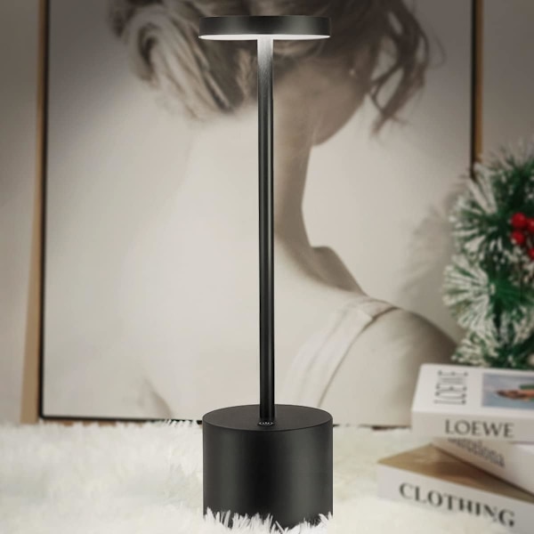Trådlösa bordslampor, uppladdningsbar LED-skrivbordslampa med fjärrkontroll, 3 färglägen, moderna batteridrivna lampor för sovrum, studierum, matsal