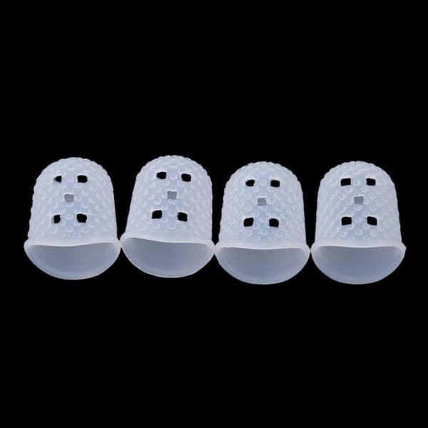 4 stk. Gitarfingerdeksel - Hvit - Transparent - S