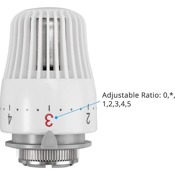 Sett med 4 termostathoder, reservehode for radiatorventil M30 x 1,5, termostatisk radiatorventil