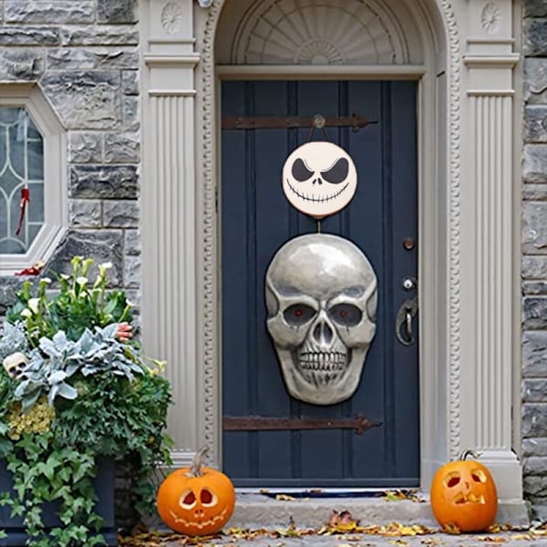 Halloween-tervetuliaiskyltti etuoven koristeluun, puinen pyöreä seinäkruunu lomajuhliin
