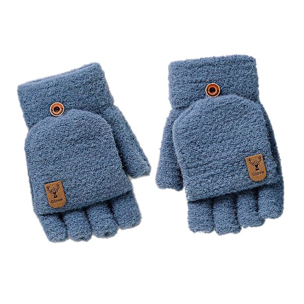 Fingerløse Flip Termiske Handsker Bløde og Fluffy Touch Screen Vinter Varme Arbejdshandsker til Mænd Kvinder Kvinder Drenge Piger Børn Gigt