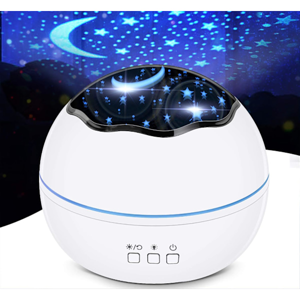 LED Stjerneprojektor Nattelys Galaxy Projektor for Rombelysning Projektor for Soverom Sengelampe 8 Lysmoduser Justerbar Lysstyrke 360° Rotasjon