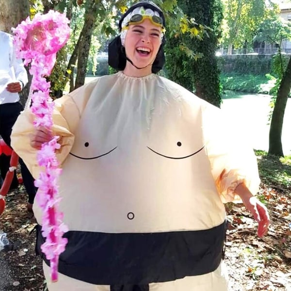 Oppblåsbar Sumo Wrestler Costume Dress Unisex Blow up Party Fat Su