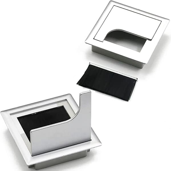 2 kabelhanteringstråg med borsttätning - 80x80mm aluminiumlegering