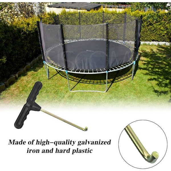 2 st Trampolinverktyg fjäderspännare i metall T-formad metall, handverktyg tält, avgasfjäderkrok, trampolintillbehör, för tältspänningsverktyg