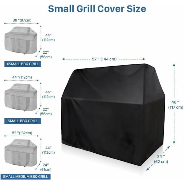 Grillin suojapeite, vedenpitävä ja kestävä, suuri 58 tuumaa 145 cm