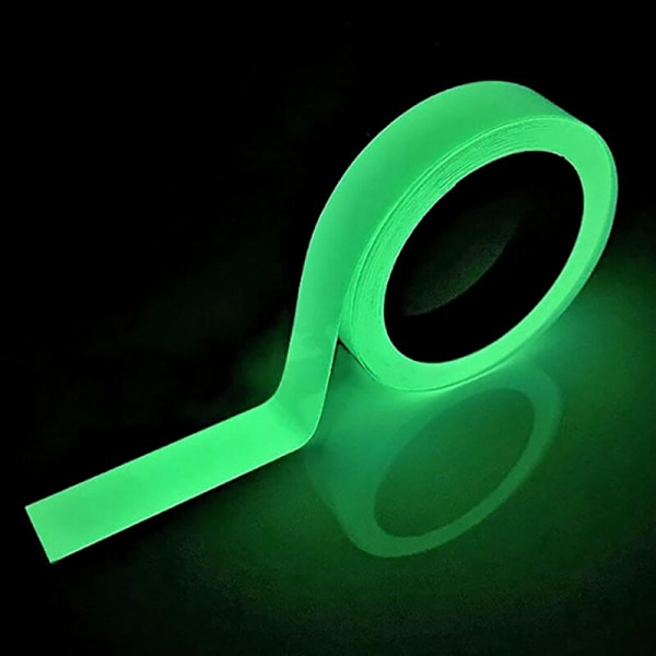Fluorescerande tejp - 10 mm x 10 m - Reflekterande självlysande band i mörkret