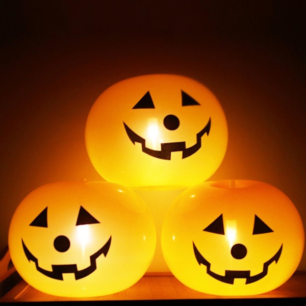 20 stk vakre Halloween-ballonger som lyser - Glowing Pumpkin Balloons - Bærbar Halloween-dekorasjon til hjemmet