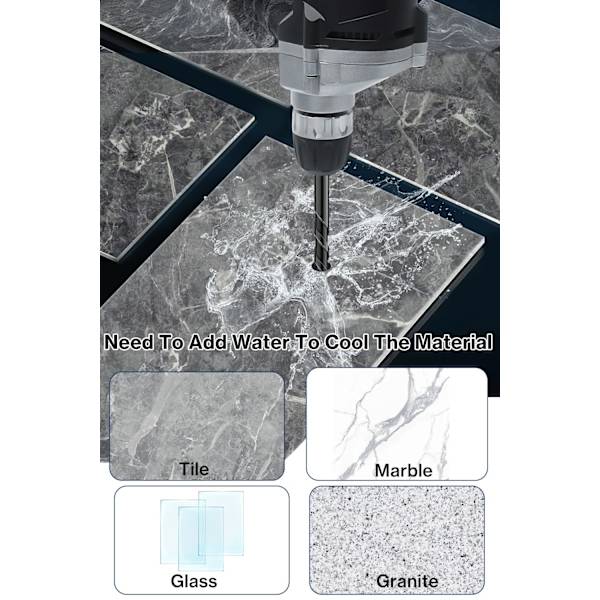 Glass Drill Bits, Tile Drill Bits, 10 Pieces Glass Drill Bits, Glass Tile Drill Bits, Ceramic Drill Bits, with Hex Shank, for Drilling Glass Holes