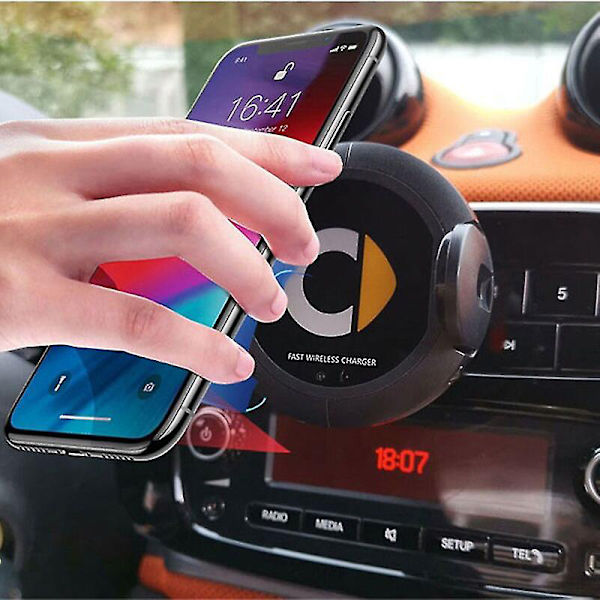 Navigation version mid-monteret hurtig trådløs oplader biltelefon automatisk beslag kompatibel med smart