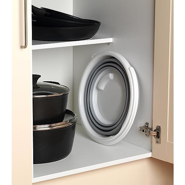 Grå, LA028495GRY 10L hopfällbar hink, kompakt och utrymmesbesparande design, inomhus- och utomhusbruk, liten hink för hushållsrengöring, bilar  C