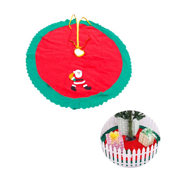 90cm Rund Juletrær Gavematte Skjørt Base Gulvdeksel Xmas Dekor (Julenissen)