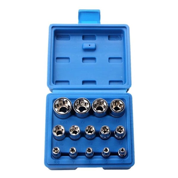 （130x57x115mm） Parti med 14 Torx hun E4-E24 piper sekskantet