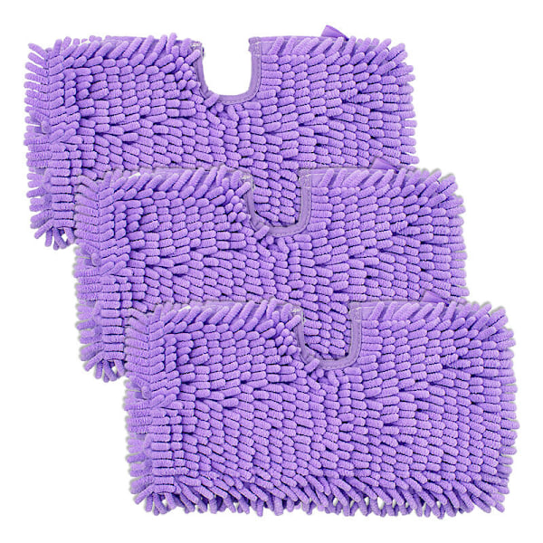 3-pak Vaskbare Mikrofiber Udskiftningsklude til Shark Steam Pocket Mop S3500 Serien, S3501, S3601, S3550, S3801, S3901, SE4509 (Lilla)