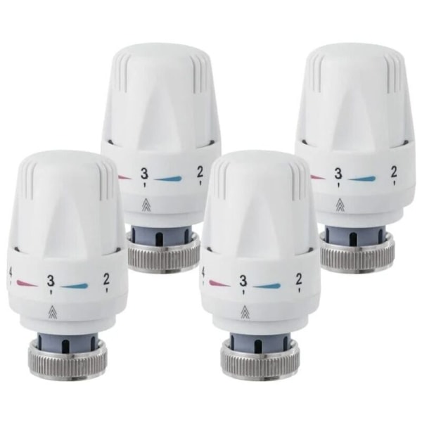 Sett med 4 termostathoder, M 30 x 1.5 Radiatorventil Erstatningshode, Termostatisk Radiatorventil