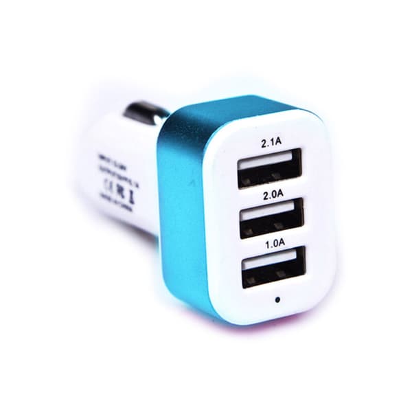 Multifunktionell bil USB-mobiltelefonladdare (blå)