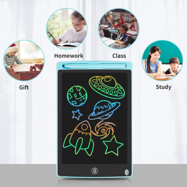 Farverig LCD-skrivetablet, 8,5 tommer tegnebræt, grafiktablet, nøglelås, håndskrift, doodle-tegneblok, børnelegetøj, gaver til drenge og piger