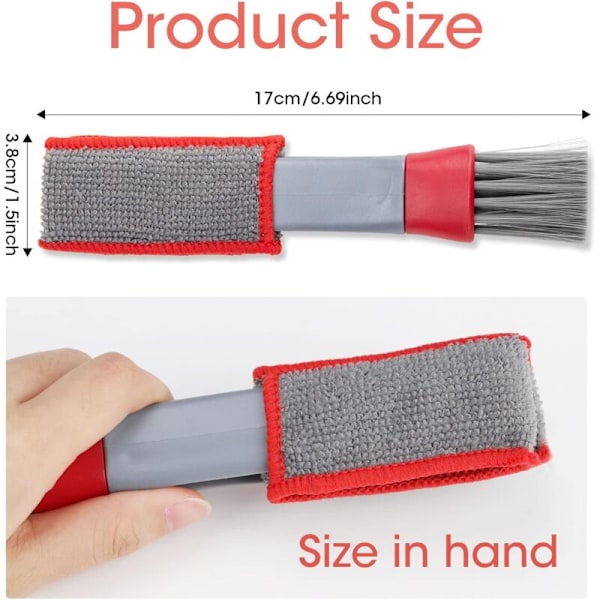 Sett med 2 fjærkoster for persienner, multifunksjonelt rengjøringsverktøy 2 i 1 med dobbelthodet mikrofiber, avtakbar og vaskbar børste for nøkkel