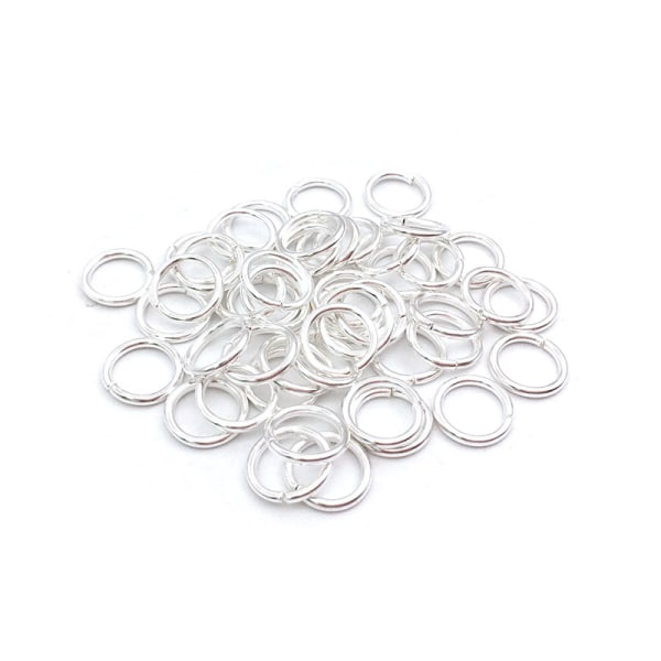 500 O-ringar i olika storlekar, öppen ring, enkel ring, järnring, C-ring, förbindningsring, DIY-smyckestillbehör 4x0,7 mm tjock (silver)