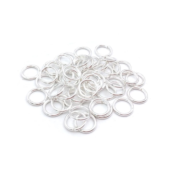 500 O-ringe i forskellige størrelser, åben ring, enkelt ring, jernring, C-ring, forbindelsesring, DIY smykketilbehør 4x0,7mm tyk (sølv)