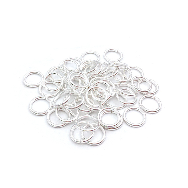 500 O-ringer i flere størrelser, åpen ring, enkel ring, jernring, C-ring, koblingsring, DIY smykketilbehør 4x0,7 mm tykk (sølv)