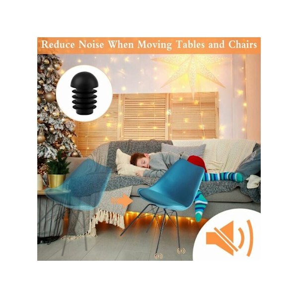 Stolsbensskydd 50 st Runda Möbeltassar Stolsbensskydd Fodral Skydd Pied De Chaise Entrant Ronde Pour Pied De Chaise för att skydda möblerna (19mm)