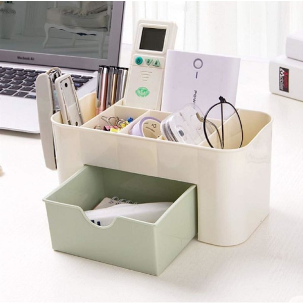 Skrivebords Makeup Organizer Skuffer, Kosmetik Opbevaringsboks Division Kontor Skrivebord Organizer Skrivebord Stationery Opbevaringsboks Makeup Organizer til Soveværelse B