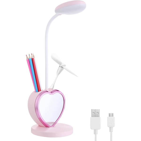 Pink desk lamp girls bedroom cute desk lamp eye protection study desk lamp children girls female college dormitory bedroom reading (pink)