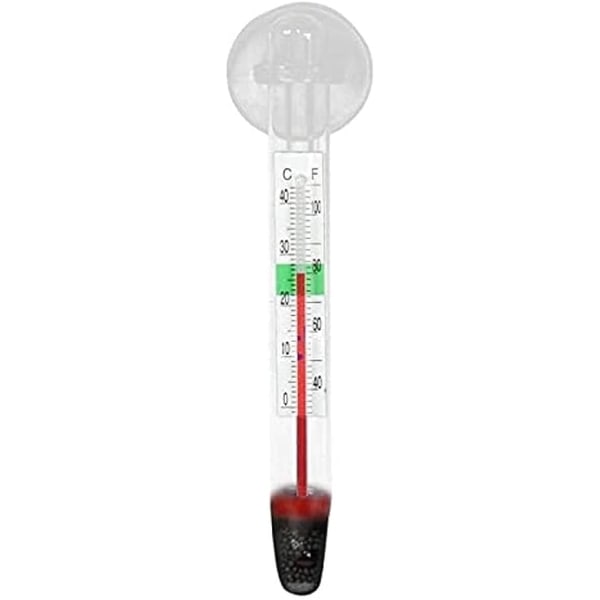 Enkel å lese akvariefisk akvarietermometer, Fahrenheit og Celsius skala, enkel referanse akseptabel temperaturområde, sugekoppfesting