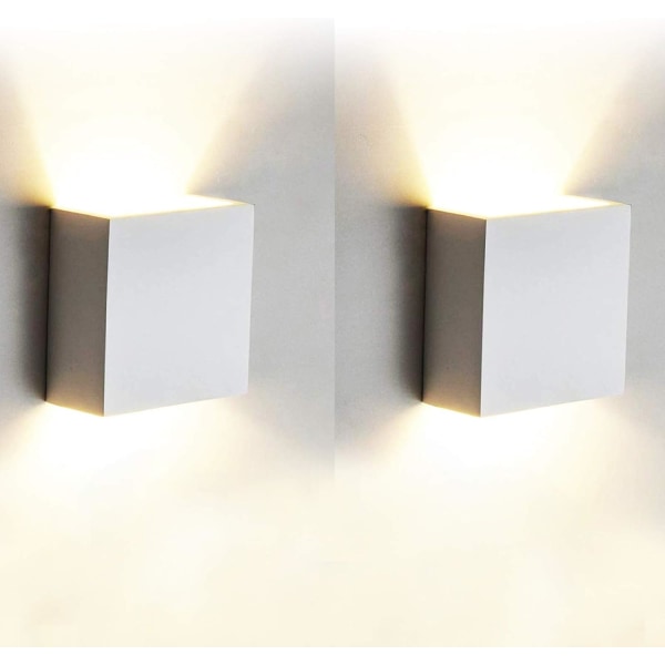 12W Moderne Indendørs Væglampe, 2 stk. Aluminium LED Væglampe Varm Hvid 3000K Belysningsarmaturer til Stue, Soveværelse, Badeværelse, Køkken, Spisestue