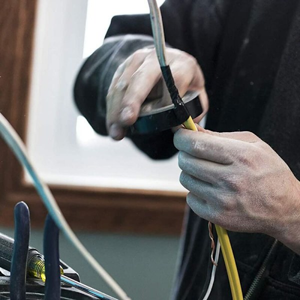 Elektrisk isolasjonstape, 10 stk, svart, for stropping og feste av elektriske kabler til ruller, PVC termisk isolasjon for bilreparasjon, sykkel, DIY