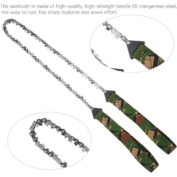 Håndkædesav - Mini bærbar håndkædesav til udendørs overlevelse 33T camouflage skovhugst camping lommesav,