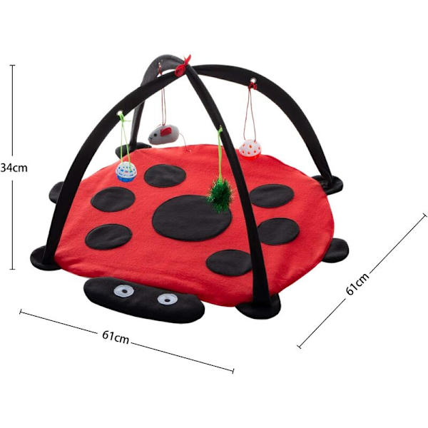 Set med 1 * skräp + 4 * leksaker boll klocka mus fjäder katt valp matta madrass kudde korg hus kupol multifunktion hygienisk antibakteriell bärbar C