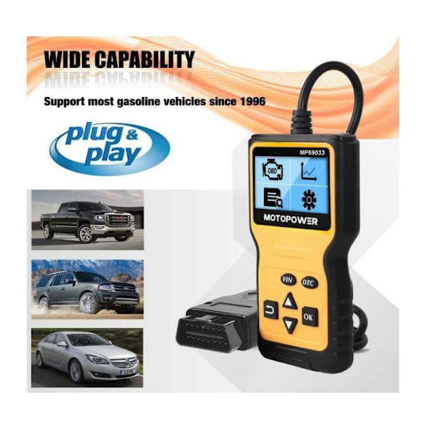 MP69033 OBD-II Scanner Kodläsare Fel Felkod Diagnostisk Läser Motorkod för O2-sensorn