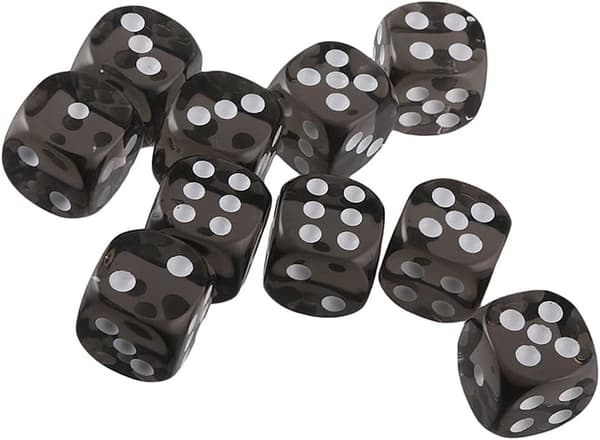 10 stk. terninger (sorte) polyhedral D6 terninger 16mm akryl terningesæt til DND terninger RPG MTG brætspil