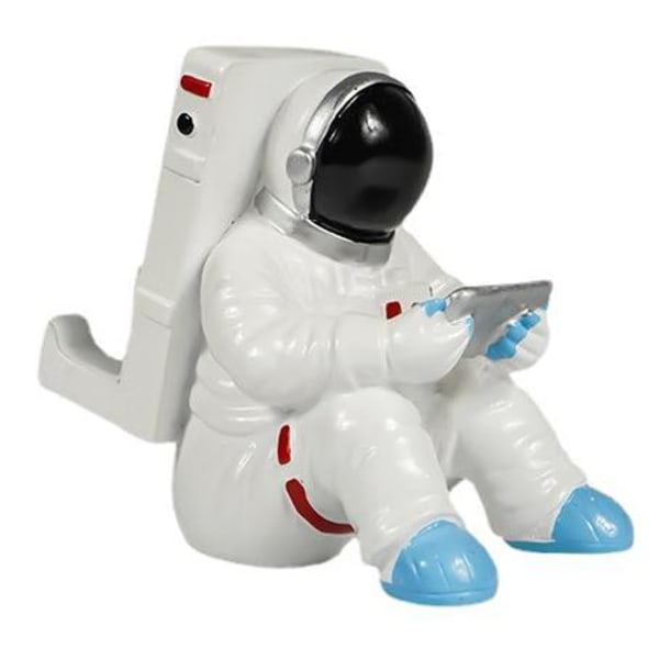 Kreativ universell astronaut telefonstativ (sittende stilling) skrivebord harpiks astronaut nettbrett iPhone telefonstativ deksel iPad astronaut telefon hjemmekontor