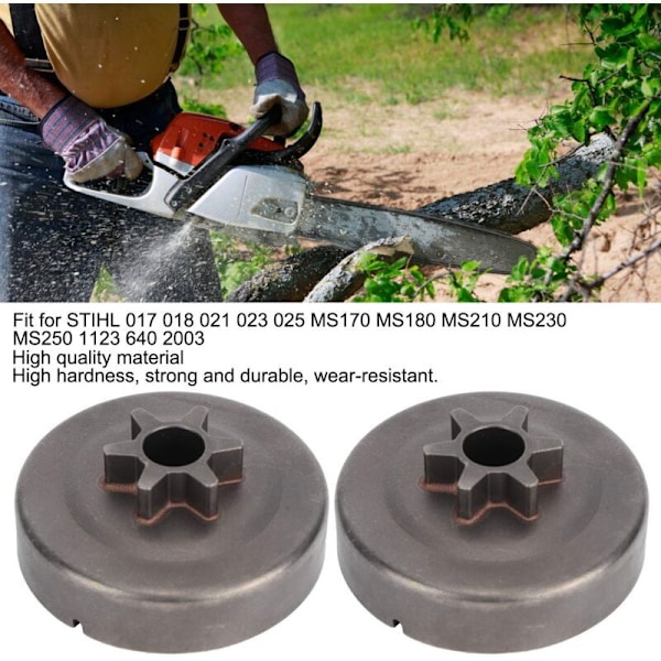 Sæt med 2 koblingstromle tandhjul til STIHL motorsav 017 018 021 023 025 MS170 MS180 MS210 MS230 MS250 1123 640 2003