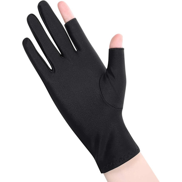 Unisex UV-suojaukselliset hanskat kosketusnäyttöön, ajohanskat, liukumattomat, läpikuultavat sormet, lyhyet kevät- ja kesähanskat, hengittävät, kaksi sormea, ohut urheiluhanskat Ca:lle