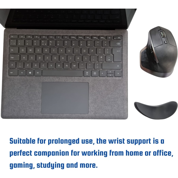 Ergonomiskt handledsstöd för mus - Tillverkad av silikon, högerhänt, smärtlindrande, utformad för att motverka trötthet - Perfekt för arbete (svart)