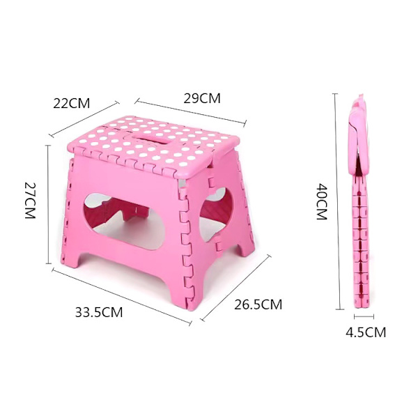 Sammenklappelig skammel 27 cm - Sort
